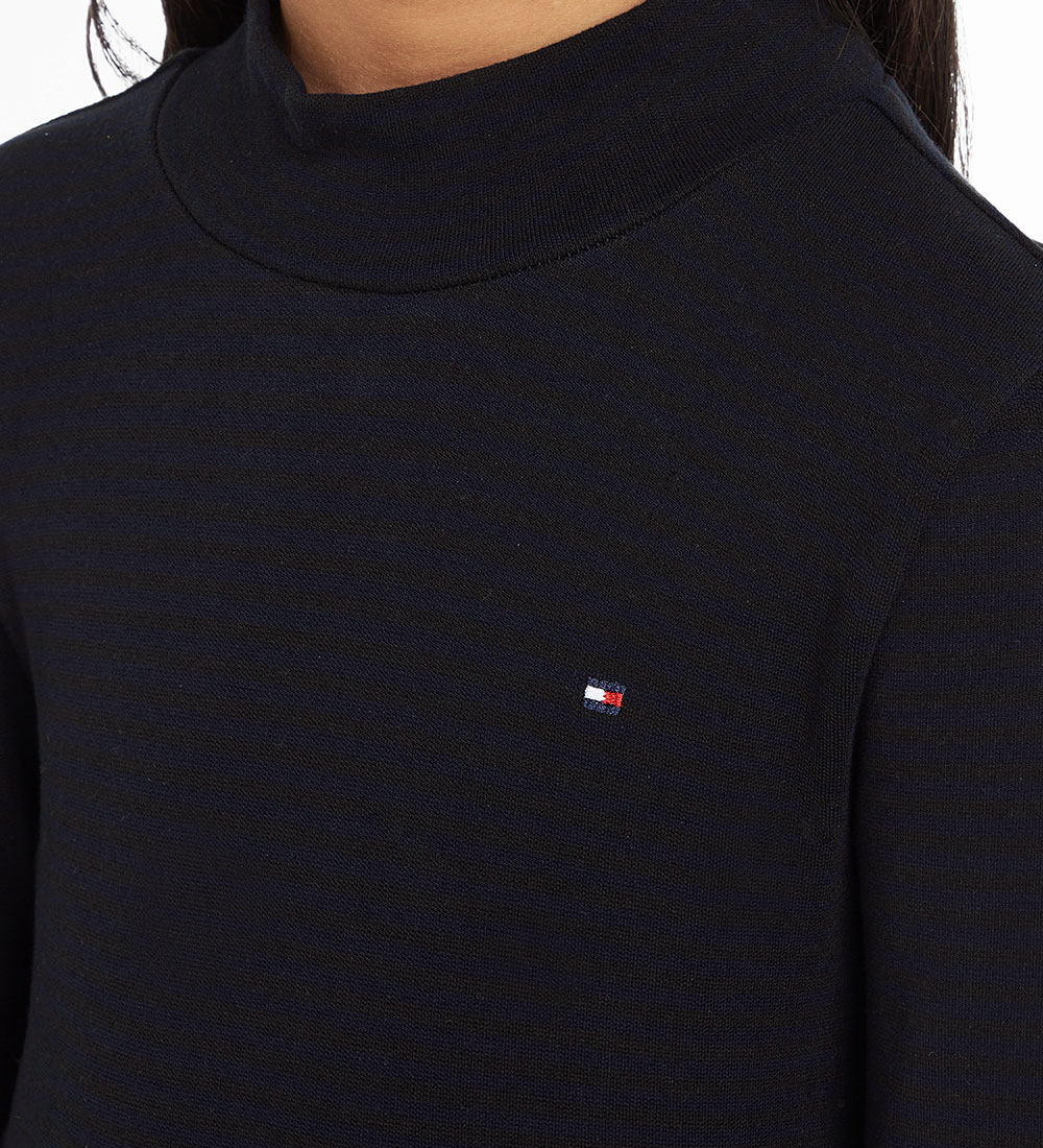 Tommy Hilfiger Blouse - Stripe Mock - Black w. Stripes