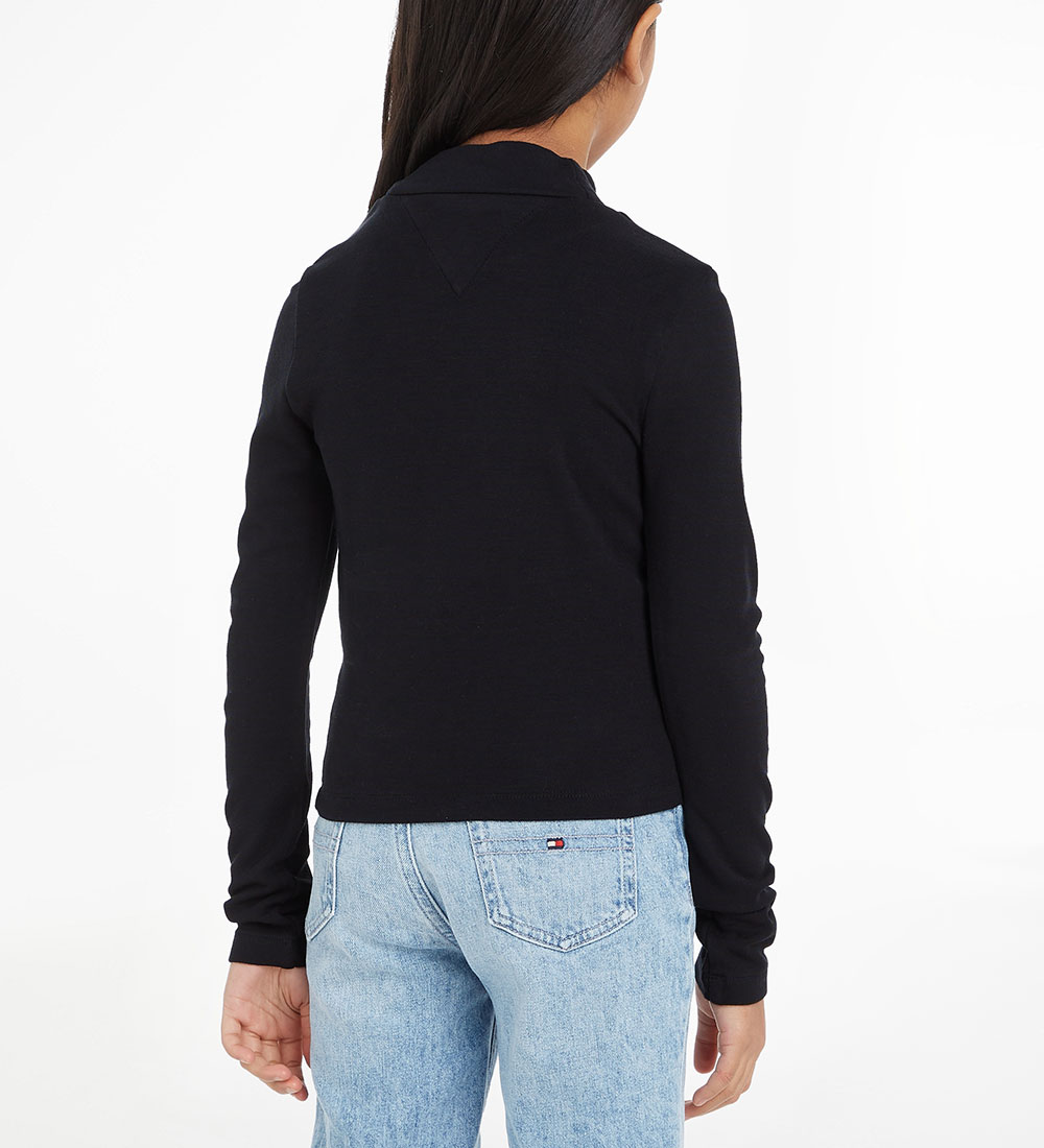 Tommy Hilfiger Blouse - Stripe Mock - Black w. Stripes