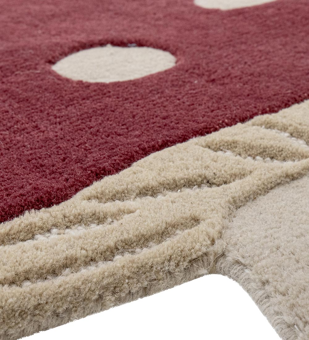 Bloomingville Mini Teppich - Wolle - 90x85 cm - Pilz - Rot