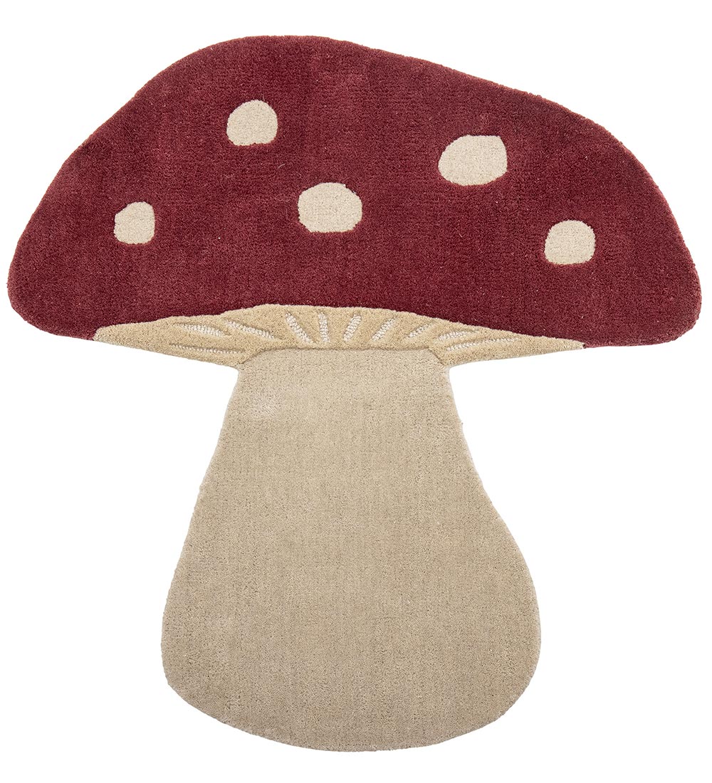 Bloomingville Mini Teppich - Wolle - 90x85 cm - Pilz - Rot