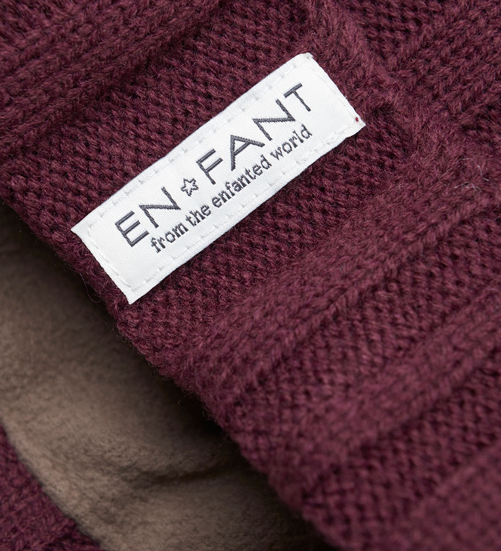 En Fant Beanie - Wool/Acrylic - Fig w. Pom-Pom