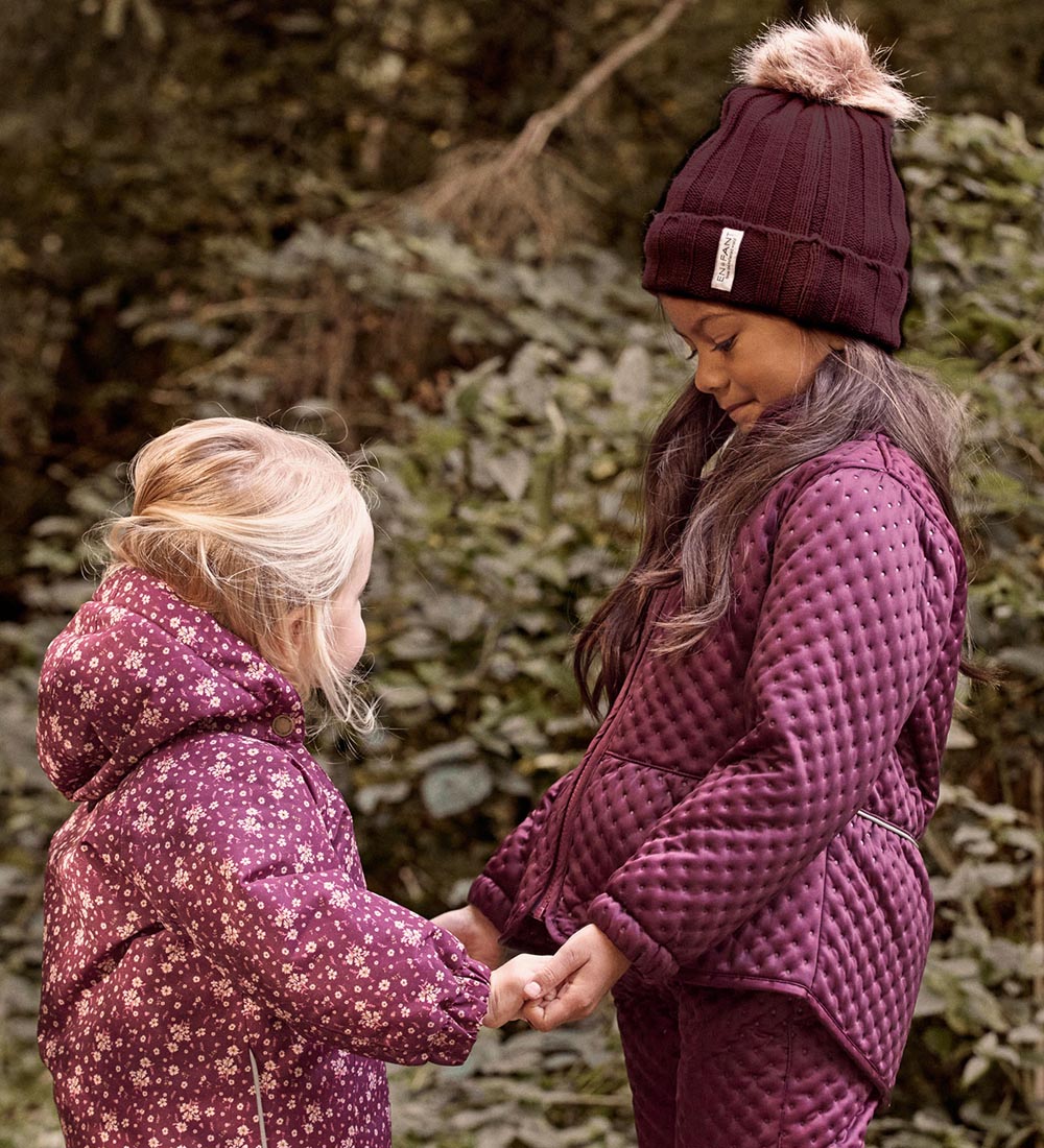 En Fant Beanie - Wool/Acrylic - Fig w. Pom-Pom