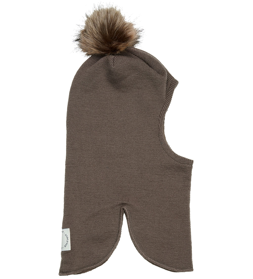En Fant Balaclava - Wool/Cotton - 2-layer - Chocolate Chip w. Kv