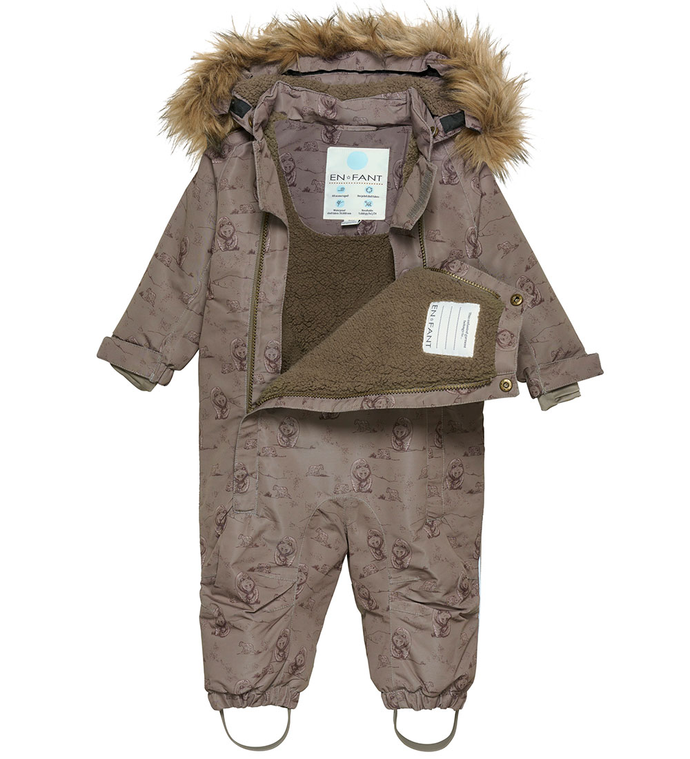 En Fant Snowsuit - Chocolate Chip w. Bears