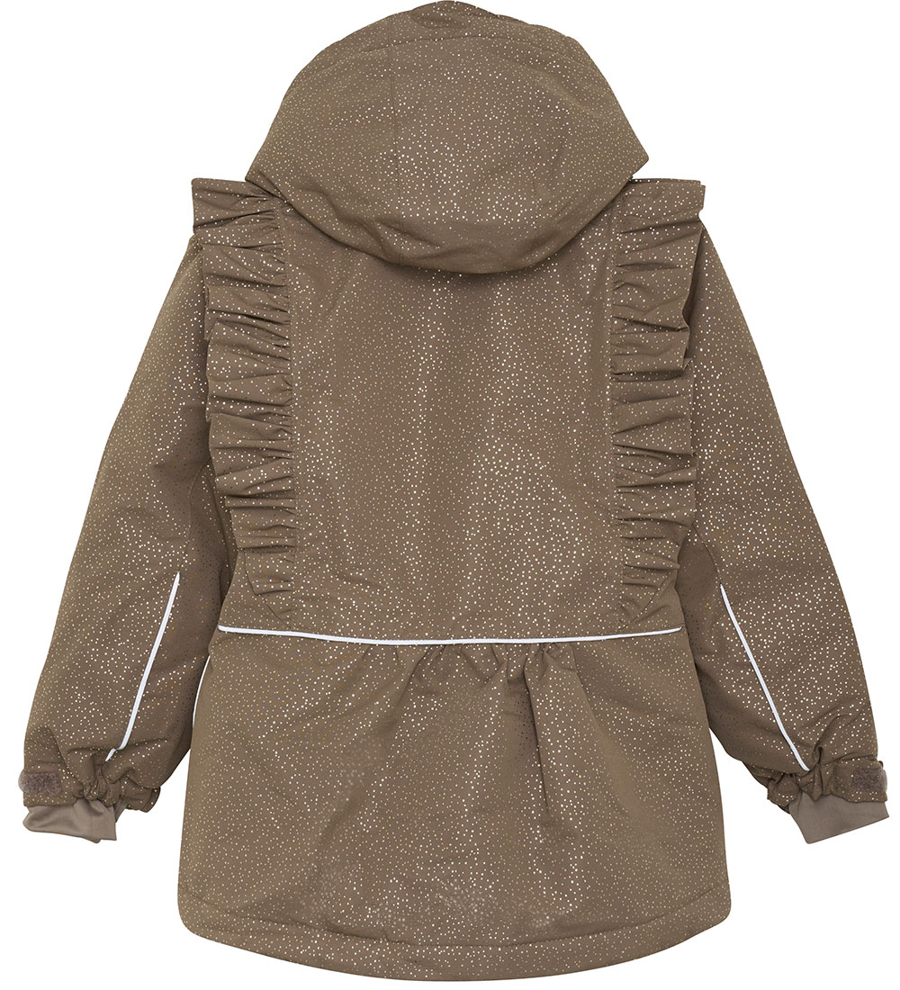 En Fant Winter Coat - Chocolate Chip w. Gold Dots