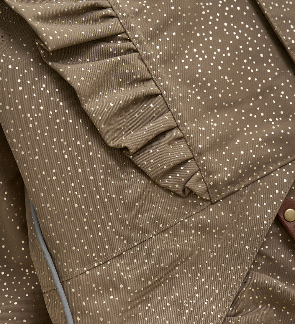 En Fant Winter Coat - Chocolate Chip w. Gold Dots