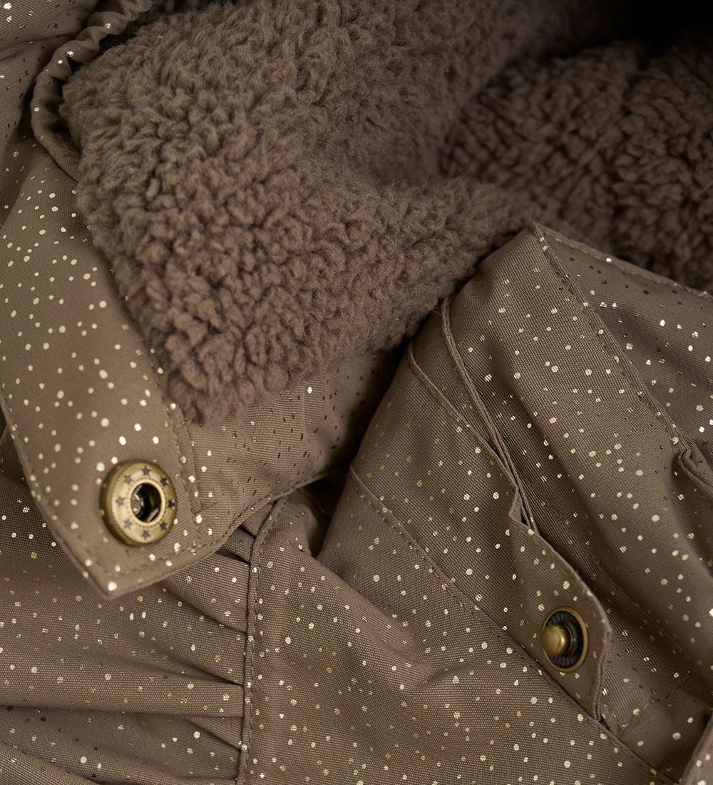 En Fant Winter Coat - Chocolate Chip w. Gold Dots