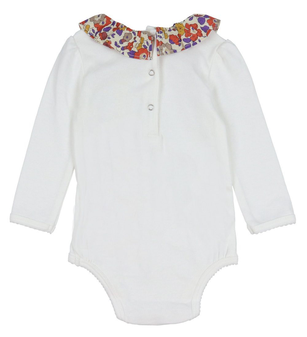 Bonton Bodysuit l/s - Cream w. Floral Collar