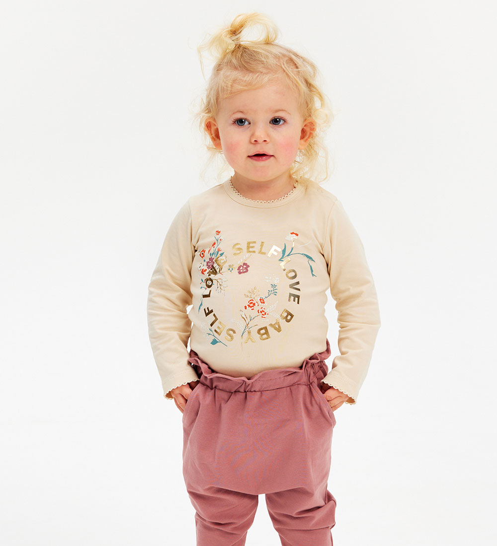 The New Siblings Bodysuit l/s - TnsIsma - Oatmeal w. Print