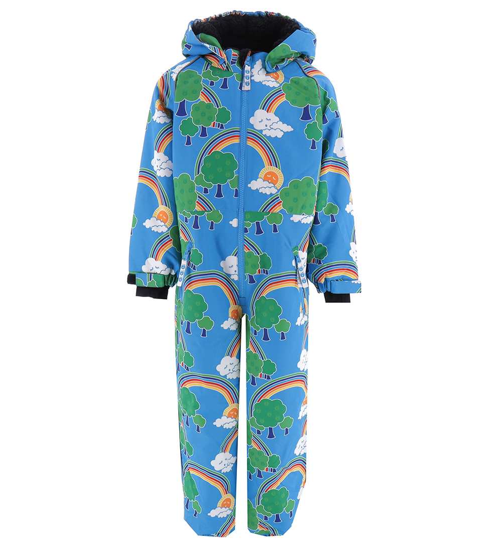 Smfolk Snowsuit - Ocean Blue w. Rainbow landscape