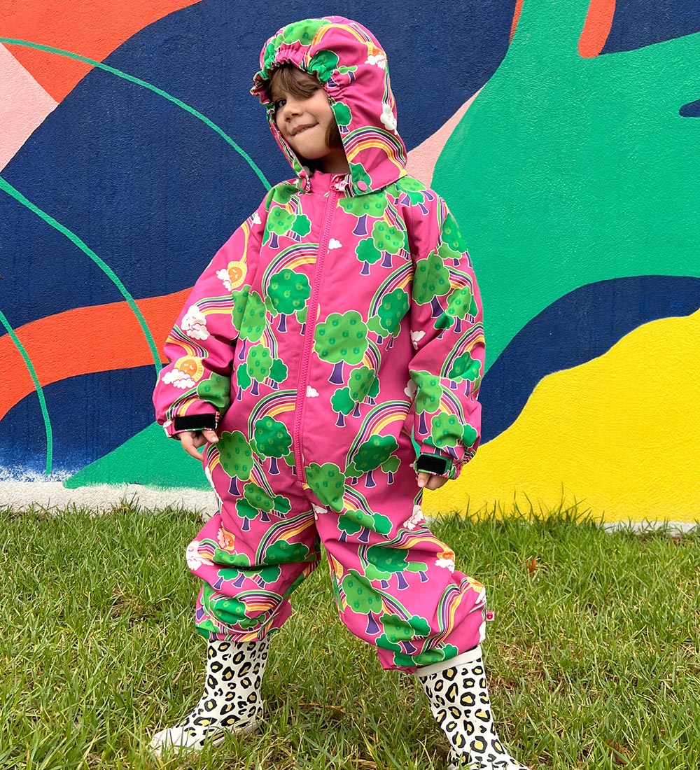 Smfolk Snowsuit - Pink w. Rainbow Landscape