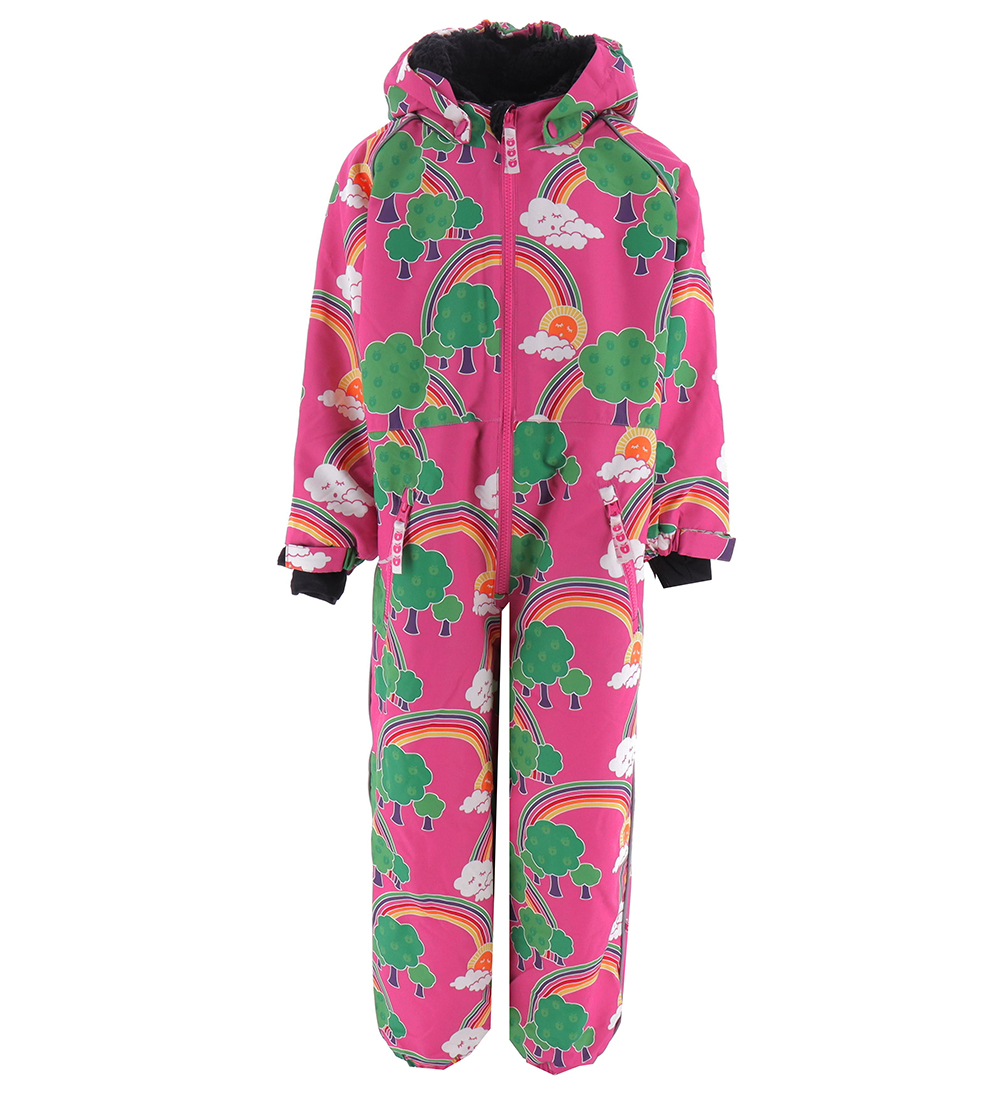 Smfolk Snowsuit - Pink w. Rainbow Landscape
