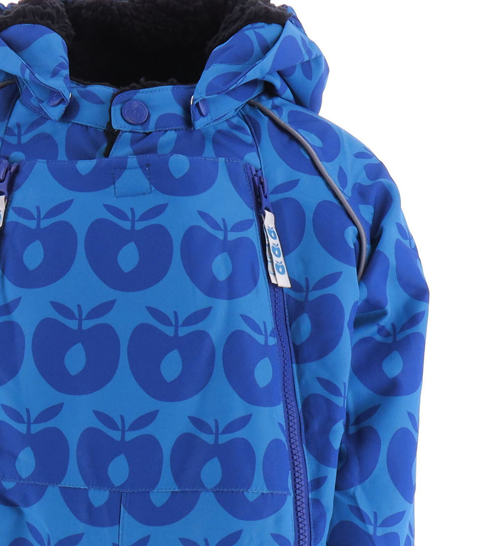 Småfolk Snowsuit - Ocean Blue w. Apples