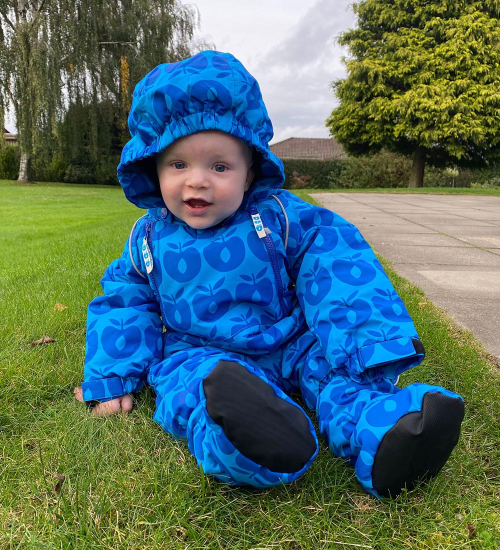 Småfolk Snowsuit - Ocean Blue w. Apples