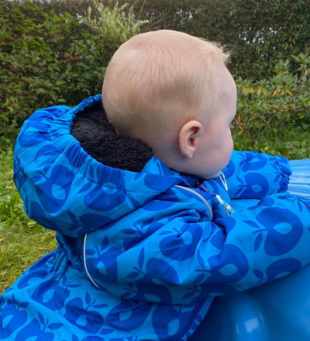 Småfolk Snowsuit - Ocean Blue w. Apples