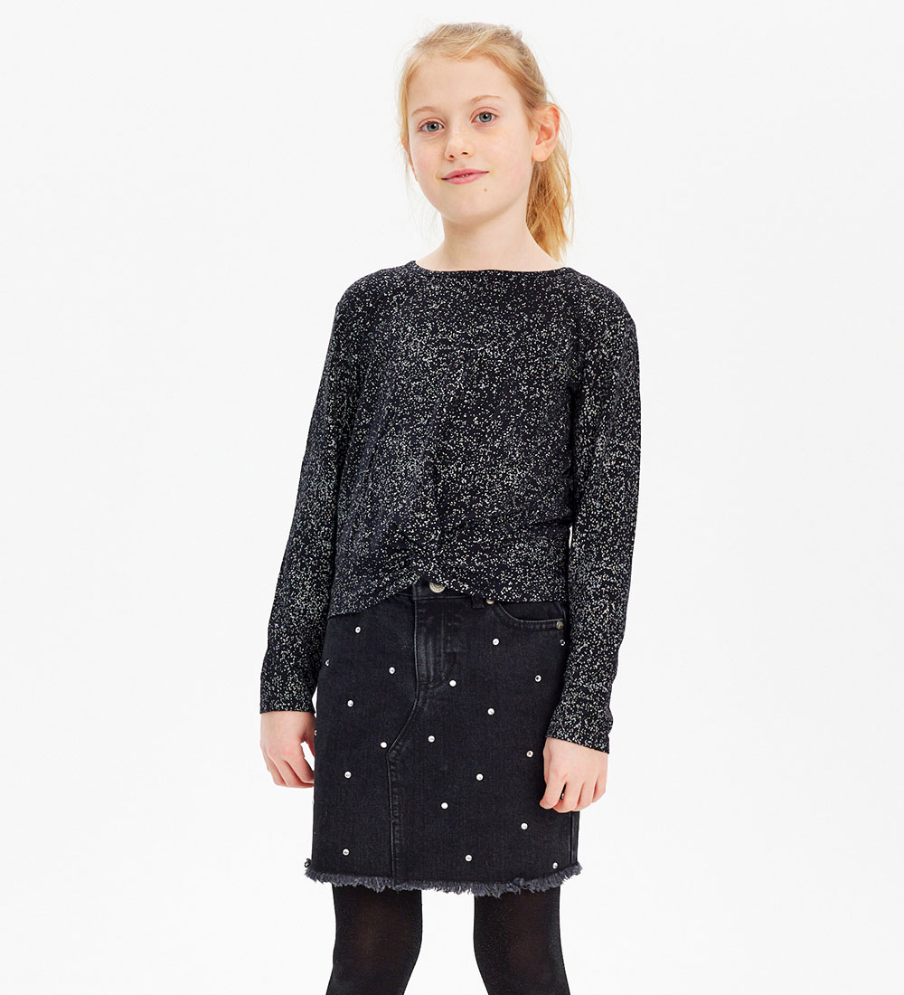 The New Skirt - Denim - TnIsia - Black w. Rhinestone
