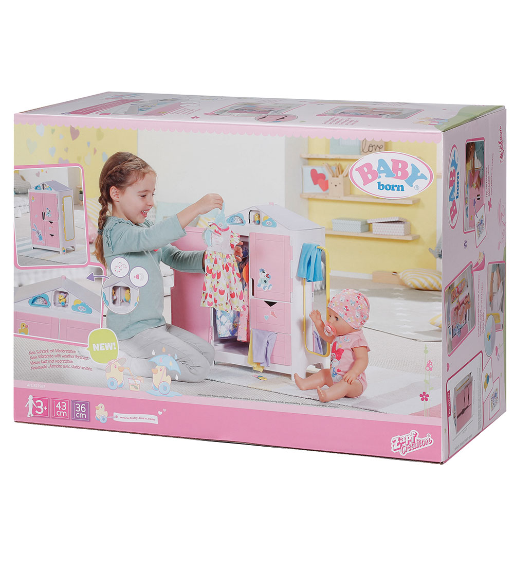 Baby Born Doll Accessories - Wardrobe w. Mirror