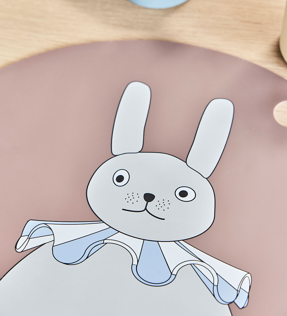 OYOY Placemat - Silicone - Rabbit Pompom - Clay