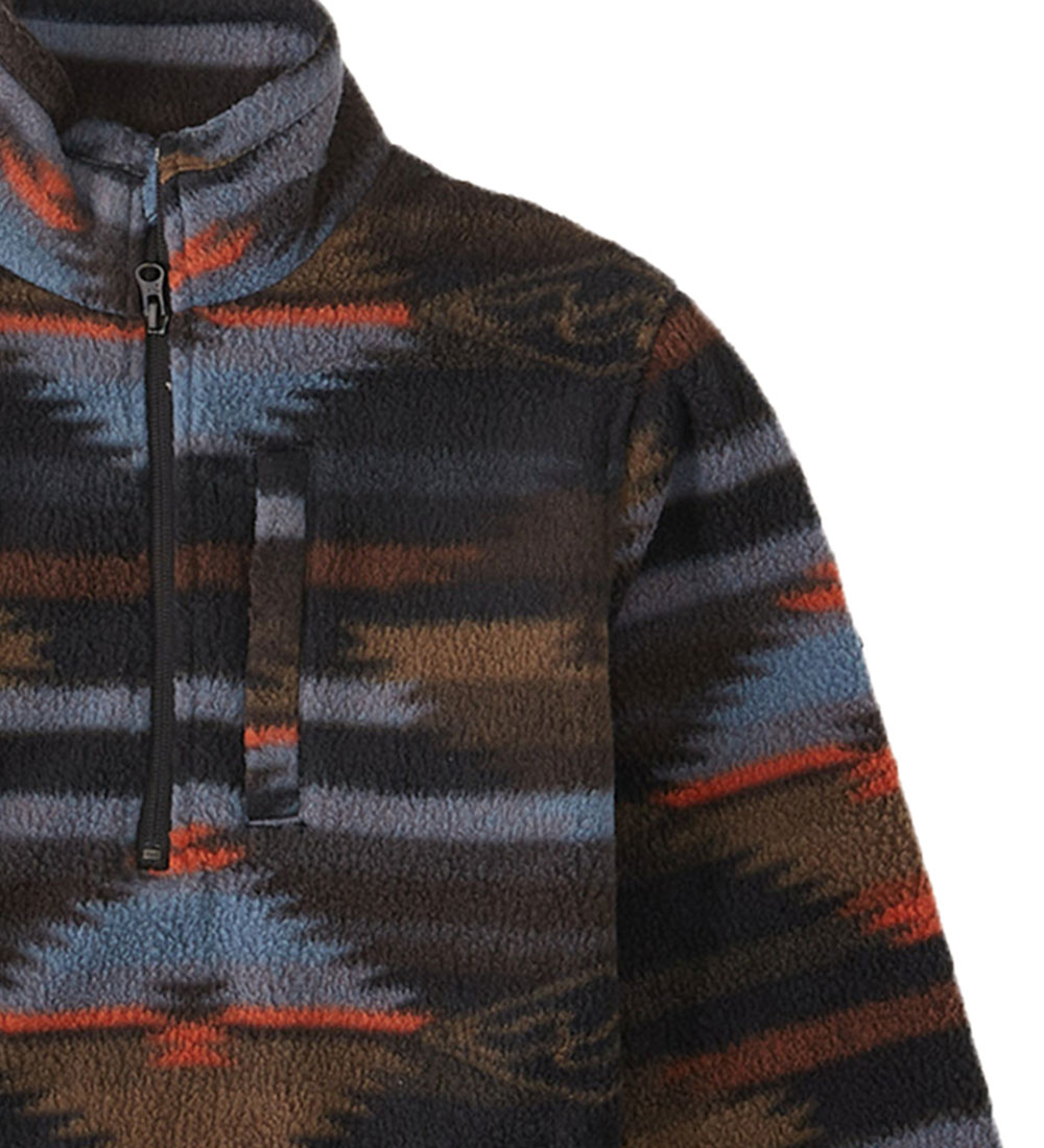 Billabong Fleece Jumper - Boundary Mock Neck - Black/Blue/Red