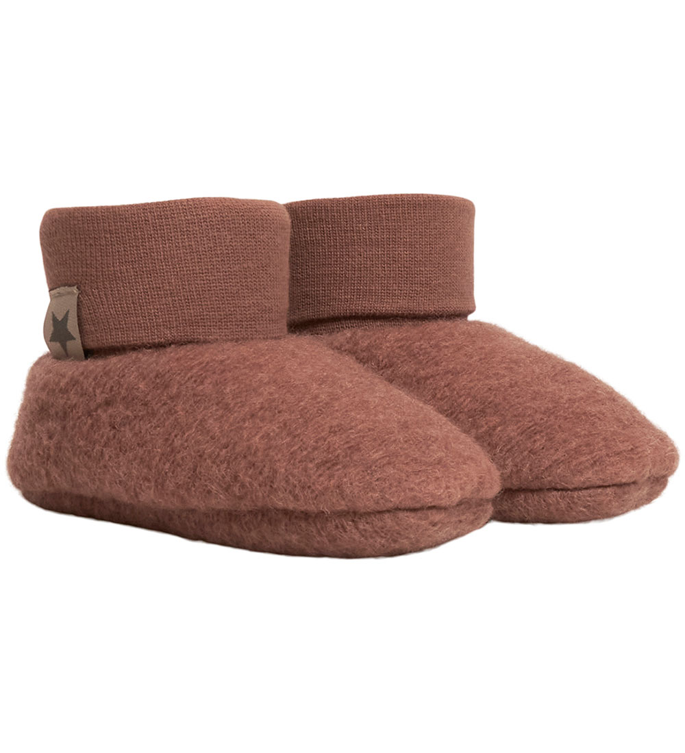 Huttelihut Booties - Wool/Cotton - 2-layer - Poohf - Heather Ros