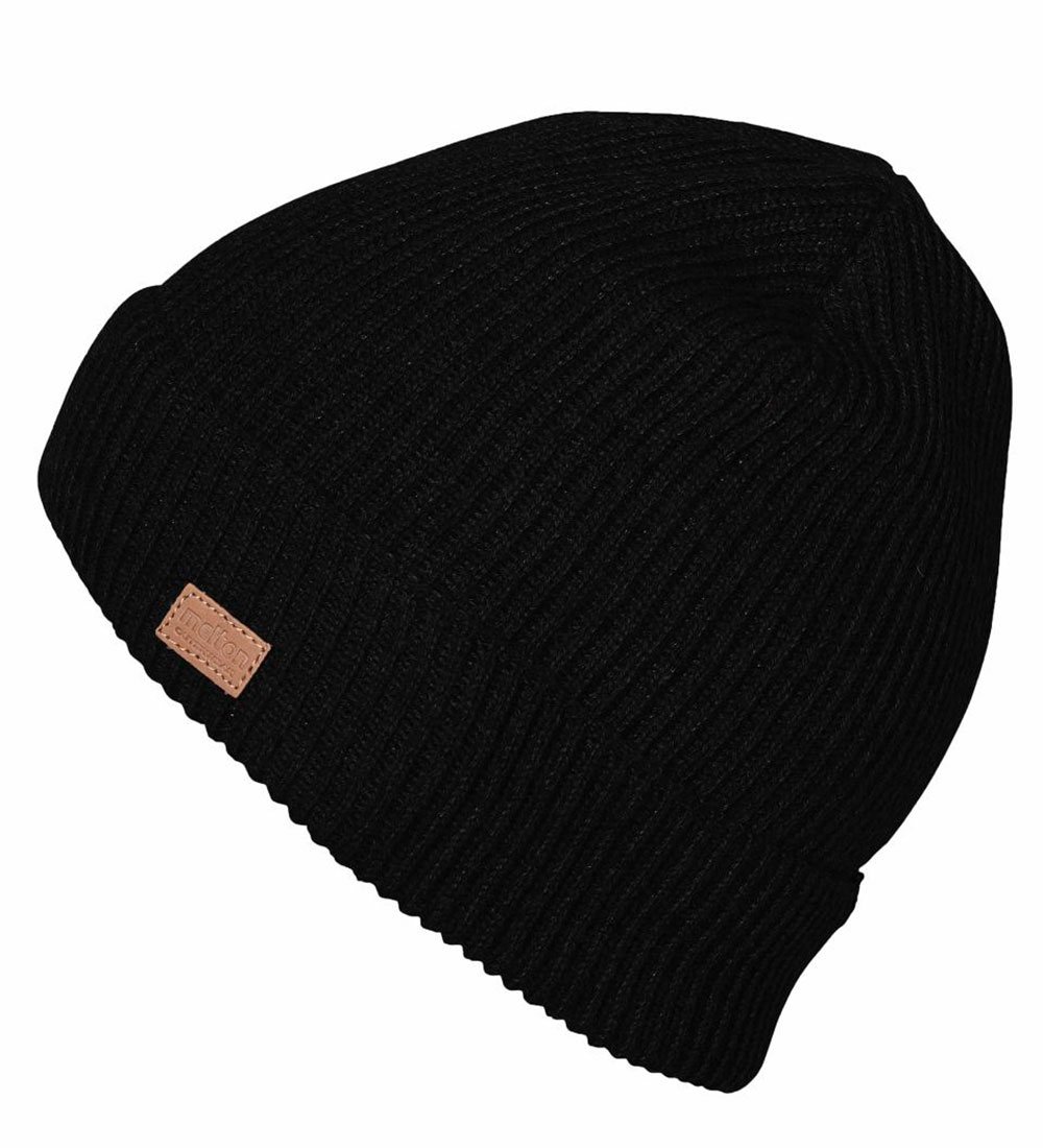 Melton Beanie - Wool - Rib - Black