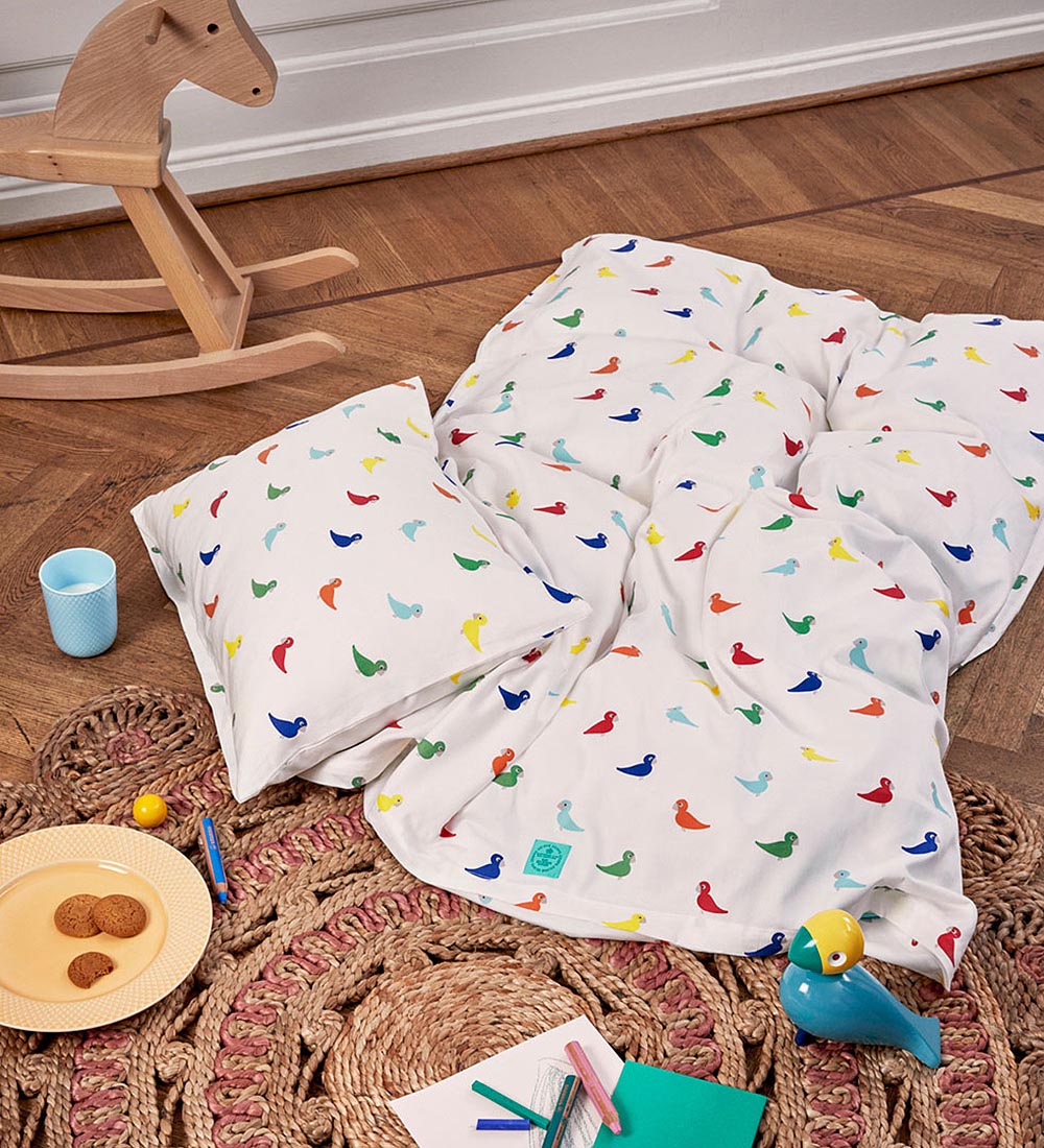 Kay Bojesen Bedding - Baby - White/Multicolour w. Songbirds