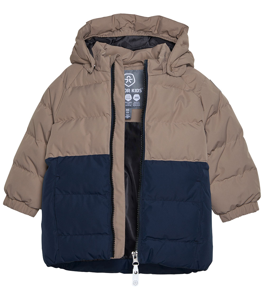 Color Kids Padded Jacket - Fossil/Total Eclipse