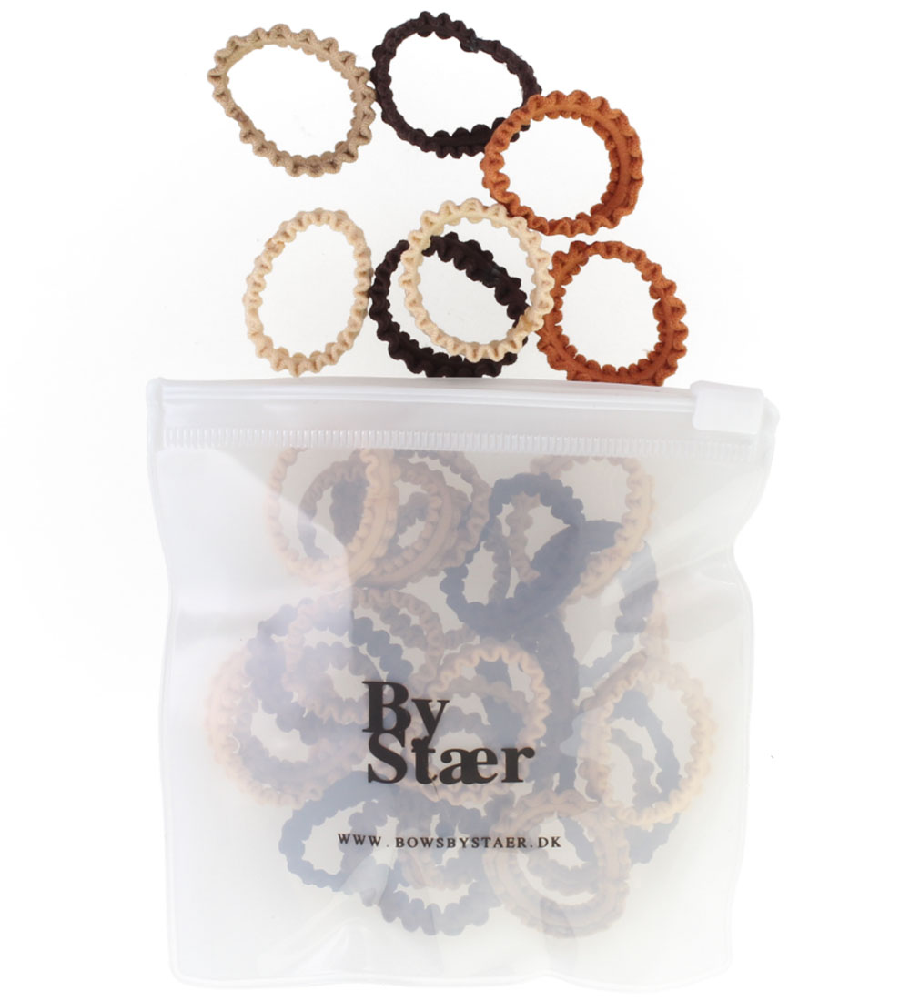 By Str Mini Elastic Hair Bands - 50 pcs - Mix 11 - Brown