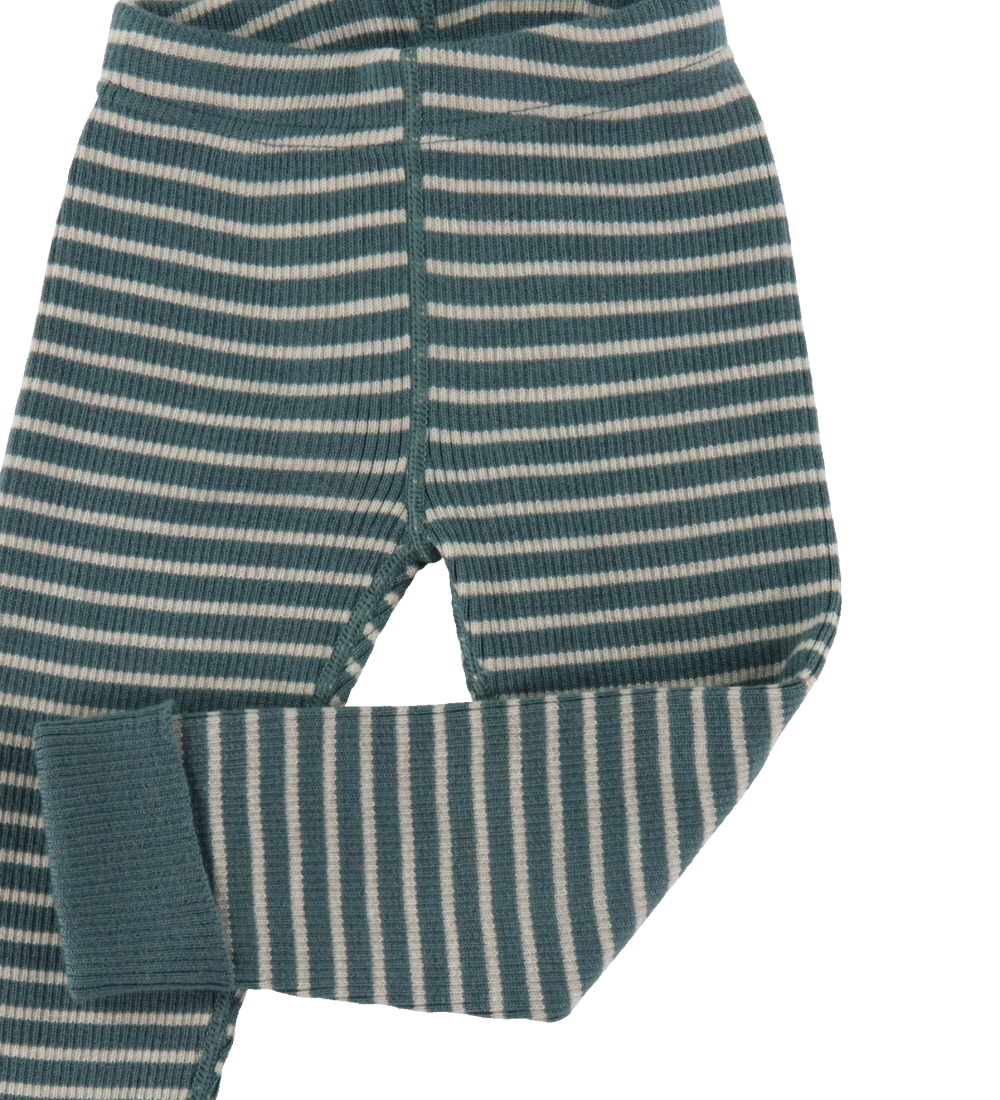 Voksi Trousers - Wool - Sea Green Stripes
