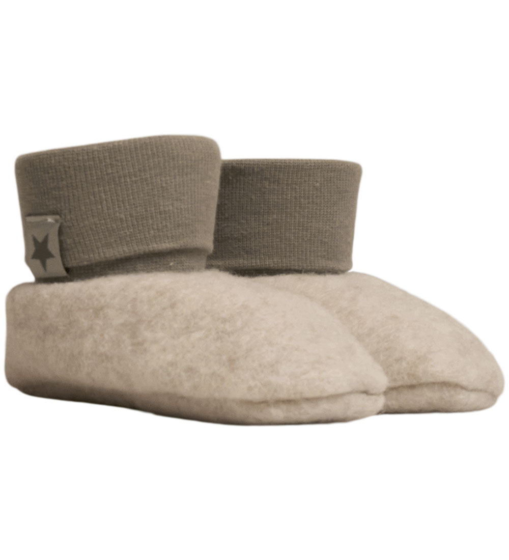 Huttelihut Booties - Wool/Cotton - 2-layer - Poohf - Sand
