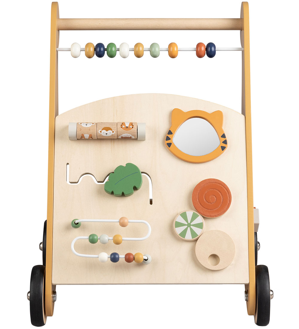 Sebra Baby Walker w. Activities - Wood - Wildlife