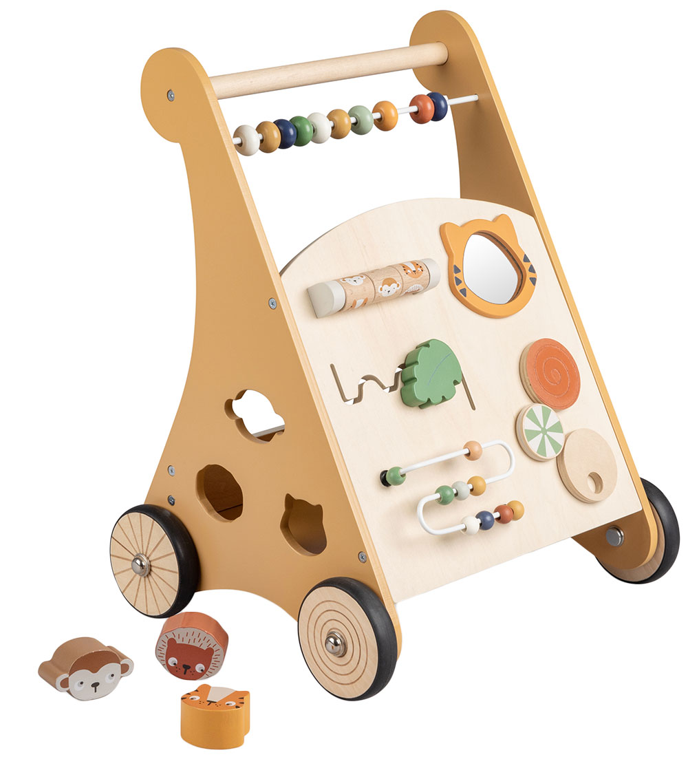Sebra Baby Walker w. Activities - Wood - Wildlife