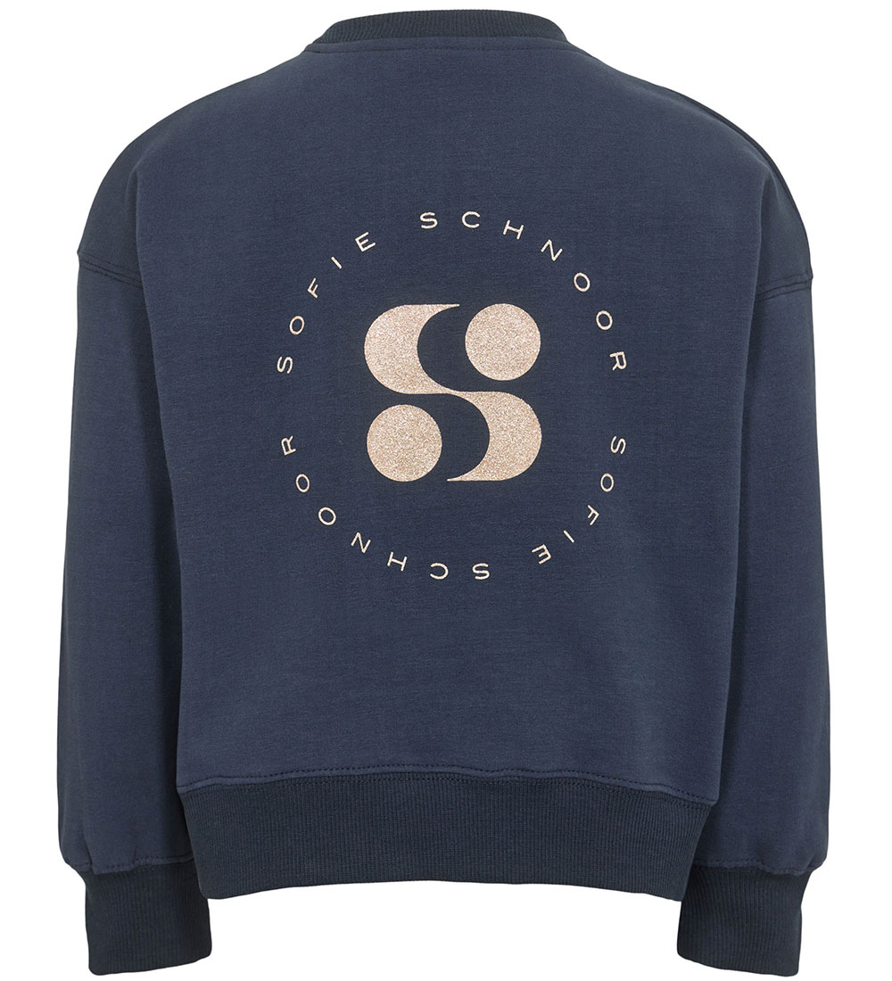 Petit by Sofie Schnoor Sweatshirt - Dark Blue m. Goud Glitter