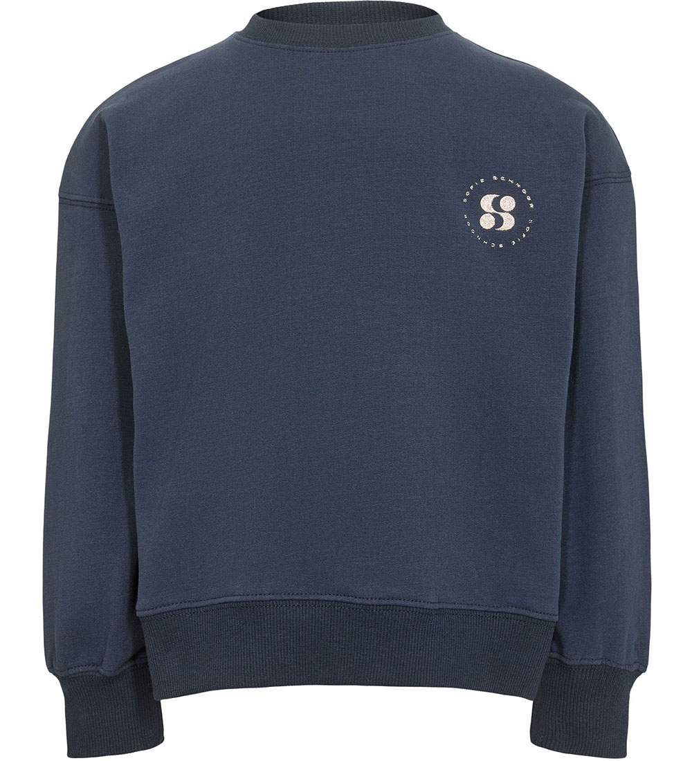 Petit by Sofie Schnoor Sweatshirt - Dark Blue m. Goud Glitter