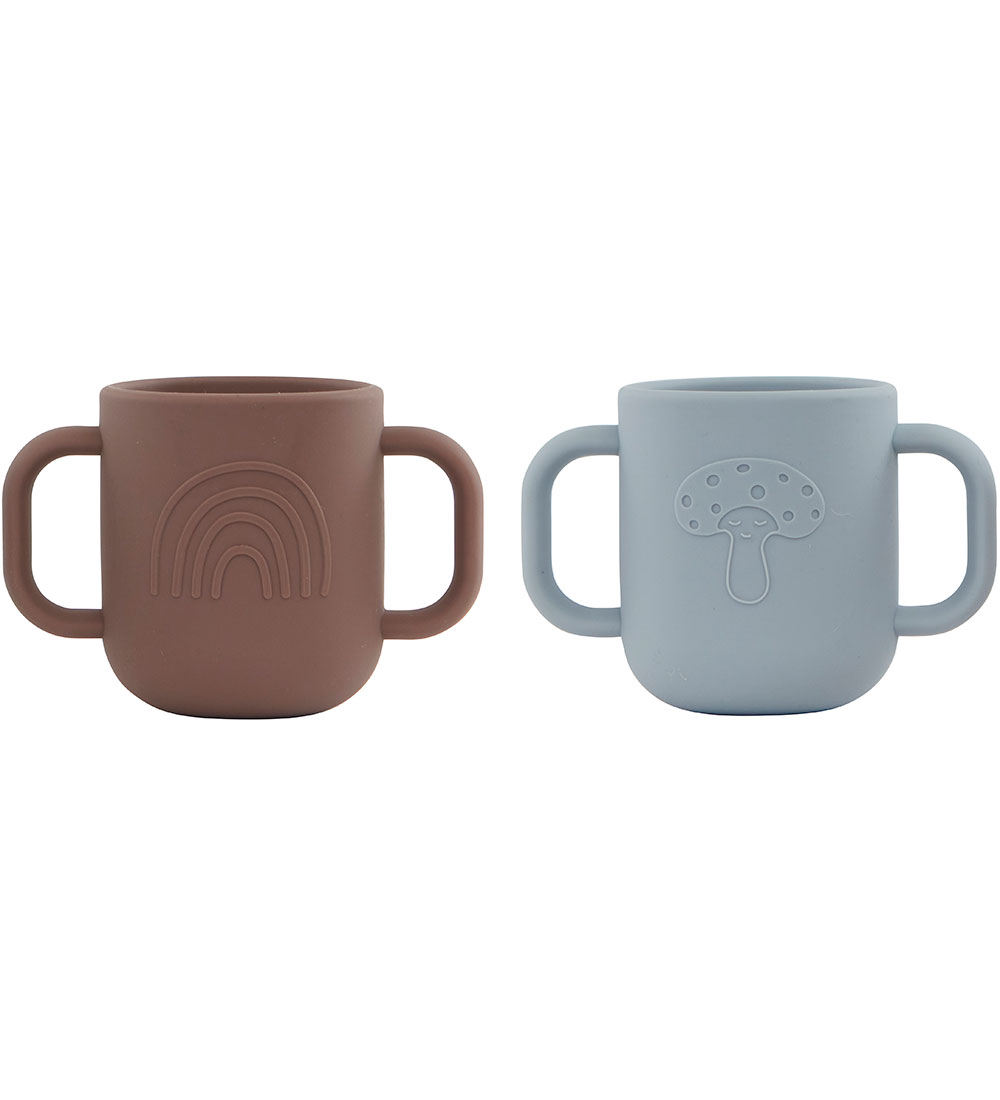 OYOY Becher - 2er-Pack - Kappu - Dusty Blue/Choko