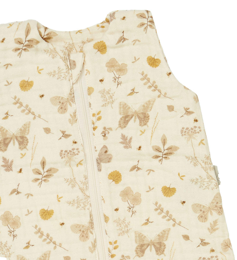 Cam Cam Sleeping Bag - Muslin - 0-6 Mths. - Beige w. Leaves/Summ