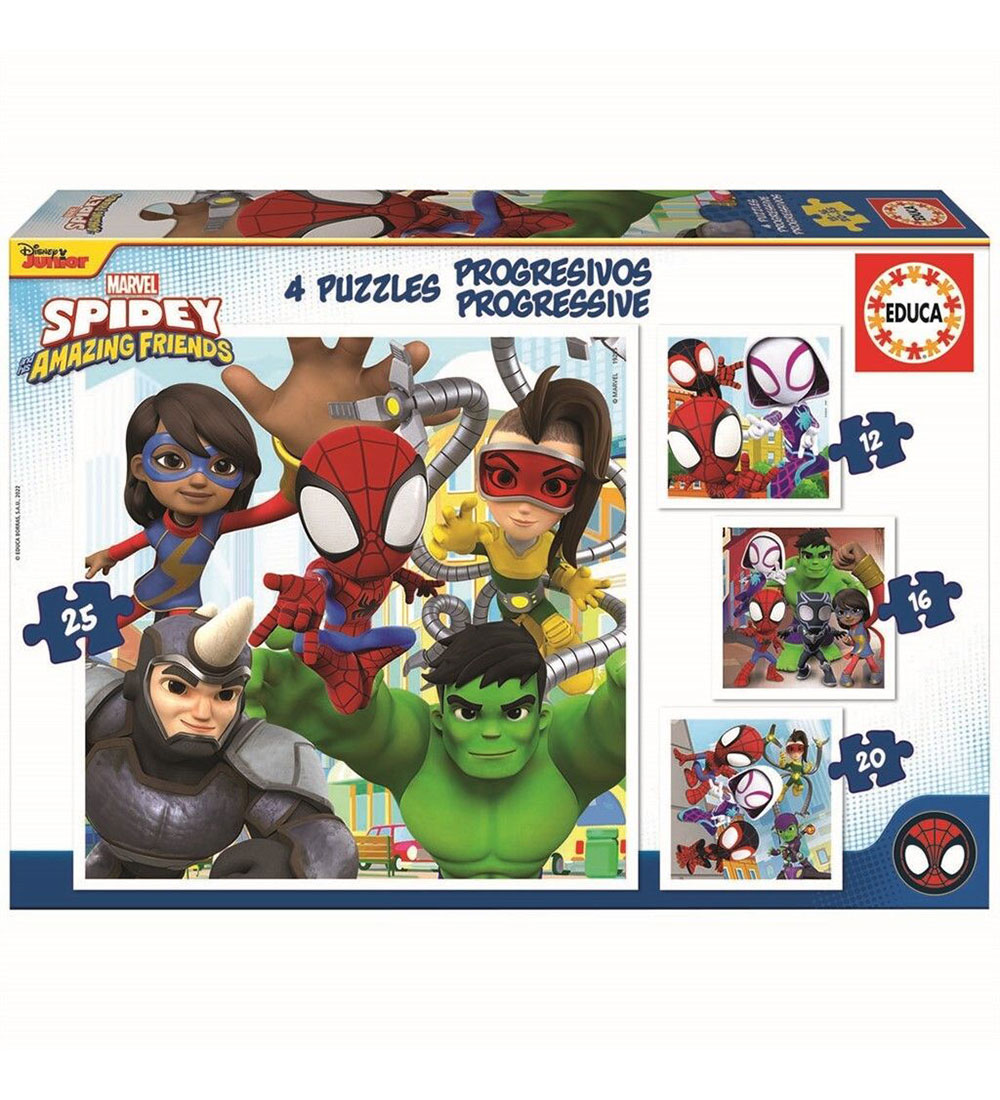Educa Jigsaw Puzzle - Marvel Spidey & Amazing Friends - 4 Differ