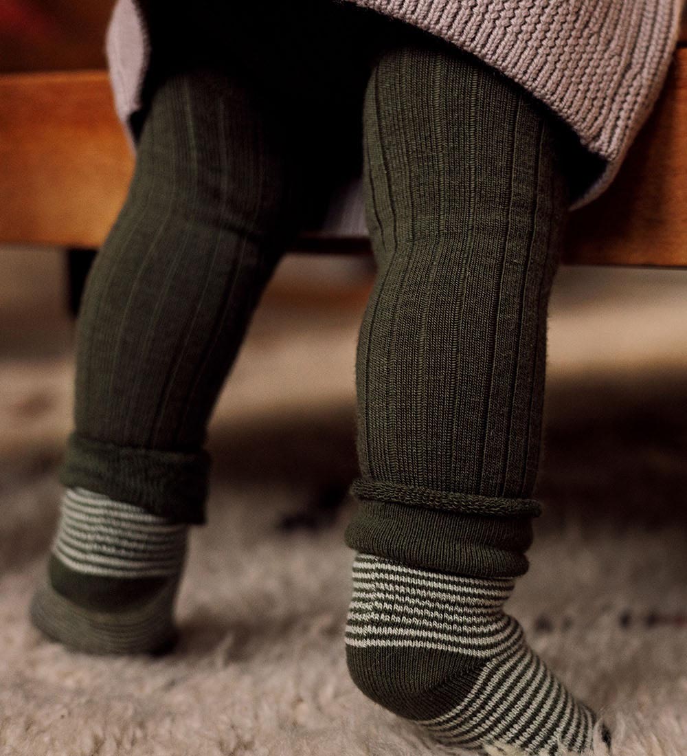 MP Tights - Wool - Rib - Ivy Green