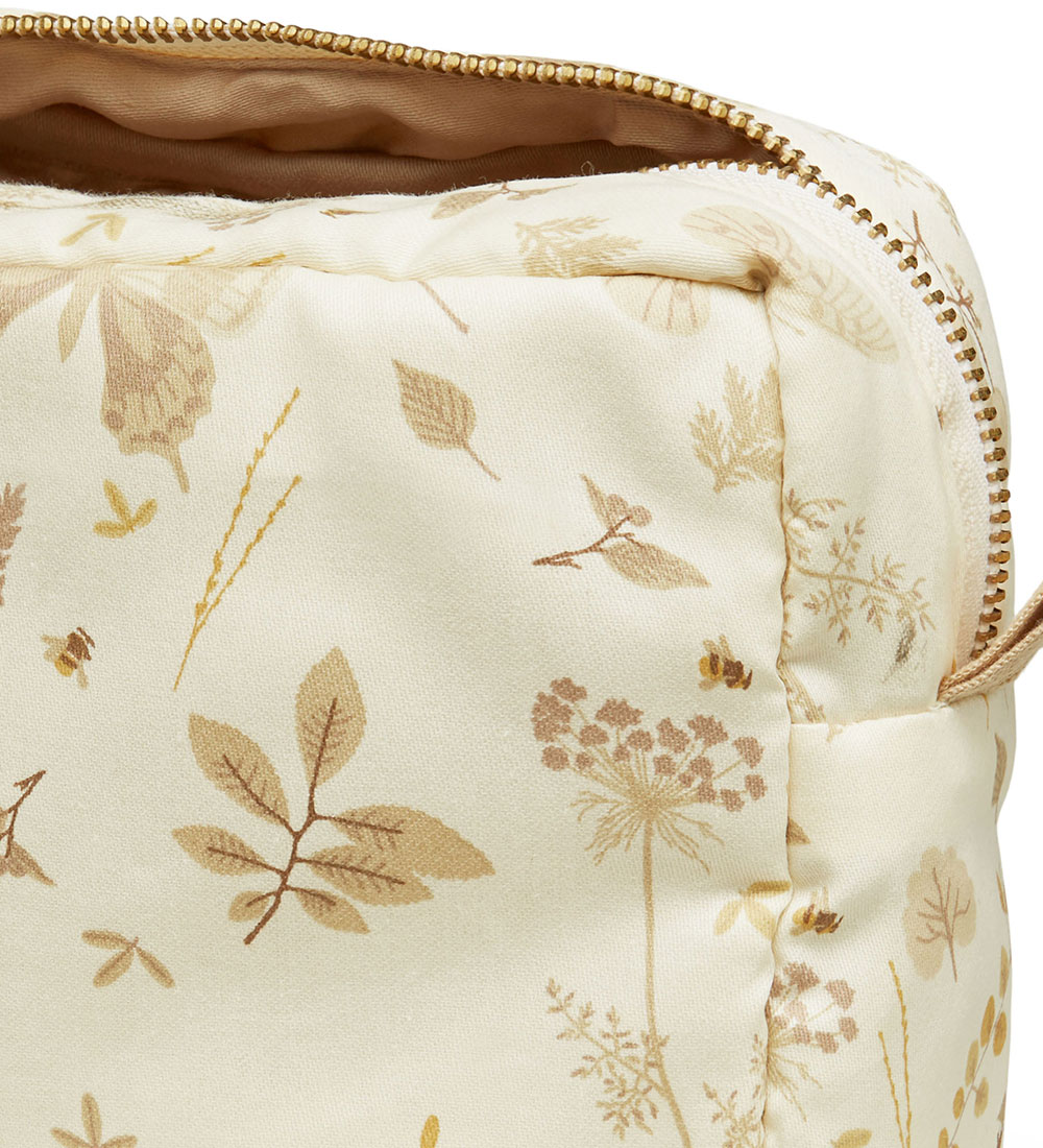 Cam Cam Toiletry Bag - Little - Beige w. Leaves/Butterflies