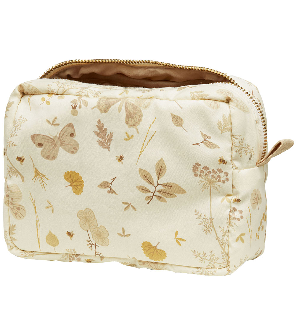 Cam Cam Toiletry Bag - Little - Beige w. Leaves/Butterflies