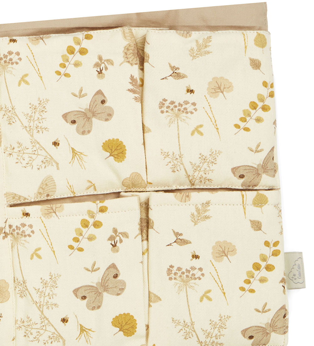 Cam Cam Bed Pocket - 42x24 cm - Beige w. Leaves/Butterflies