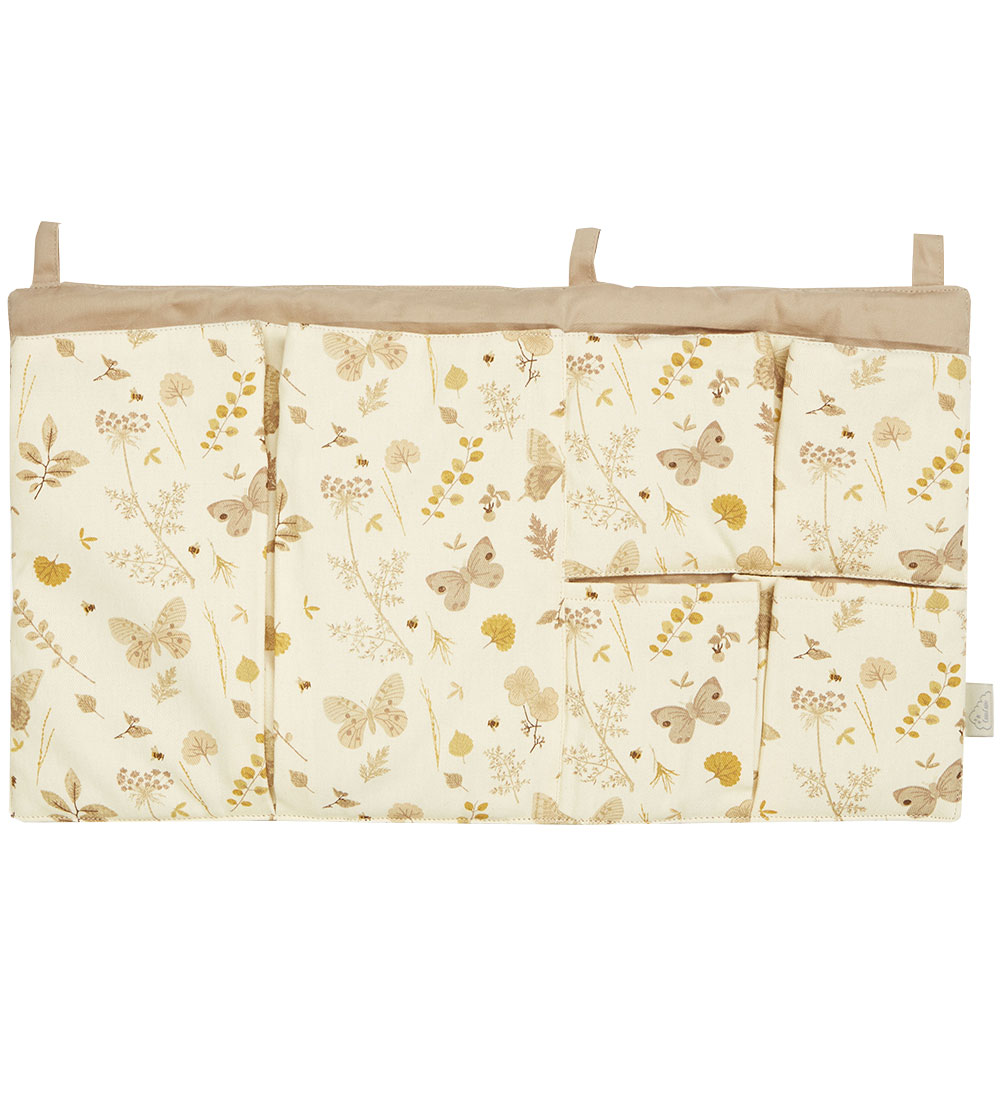 Cam Cam Bed Pocket - 42x24 cm - Beige w. Leaves/Butterflies