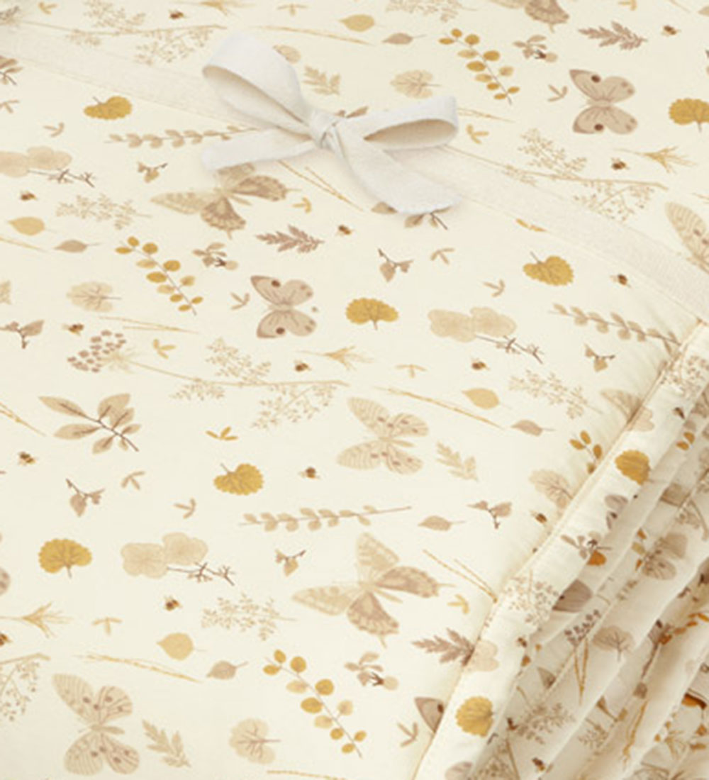 Cam Cam Bed Bumper - Beige w. Leaves/Butterflies