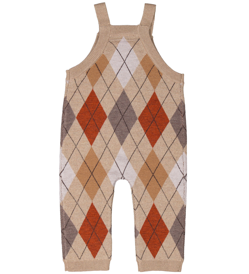 MarMar Overalls - Knitted - Wool - Rui - Dark Beige Argyle