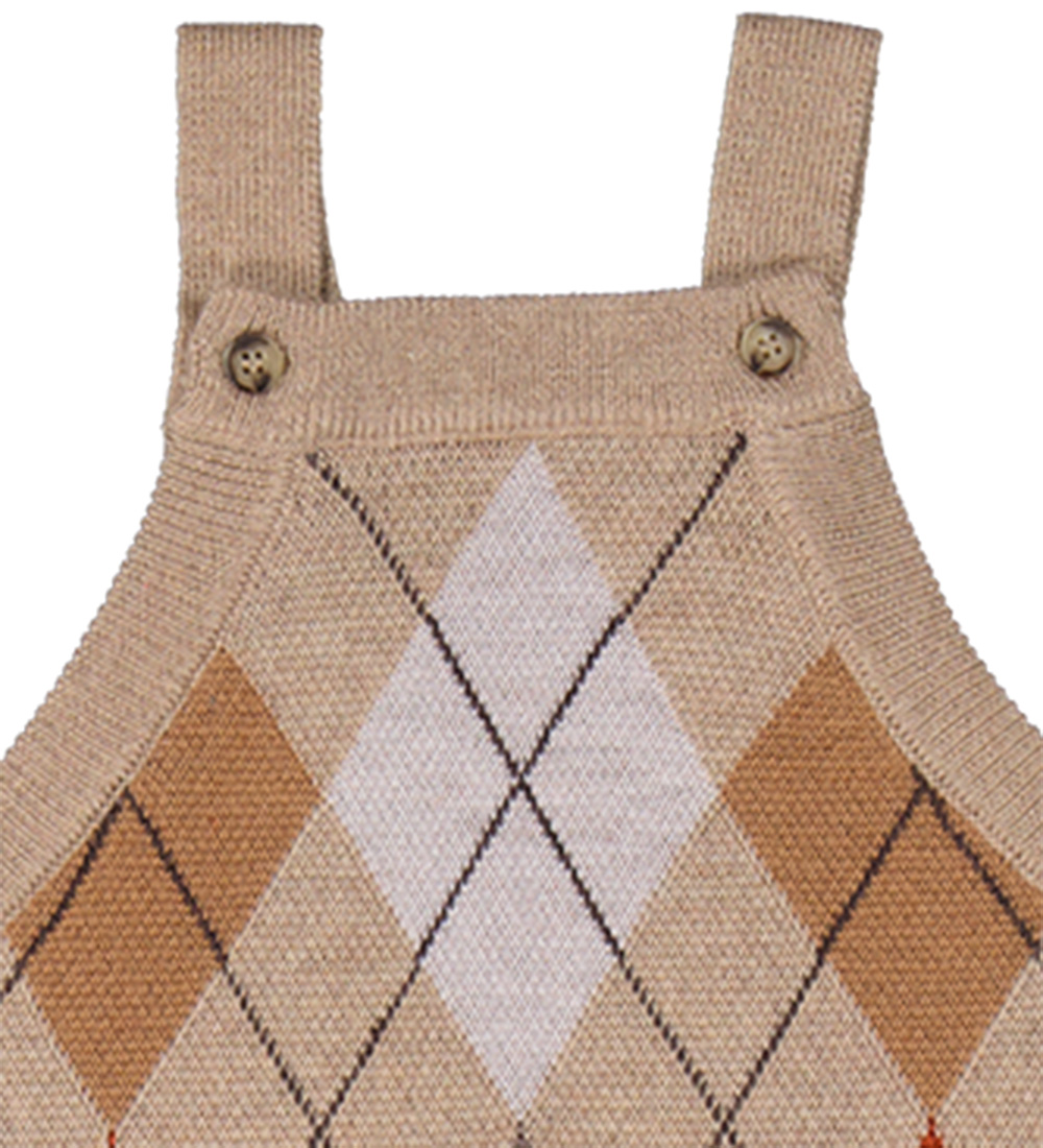 MarMar Overalls - Knitted - Wool - Rui - Dark Beige Argyle