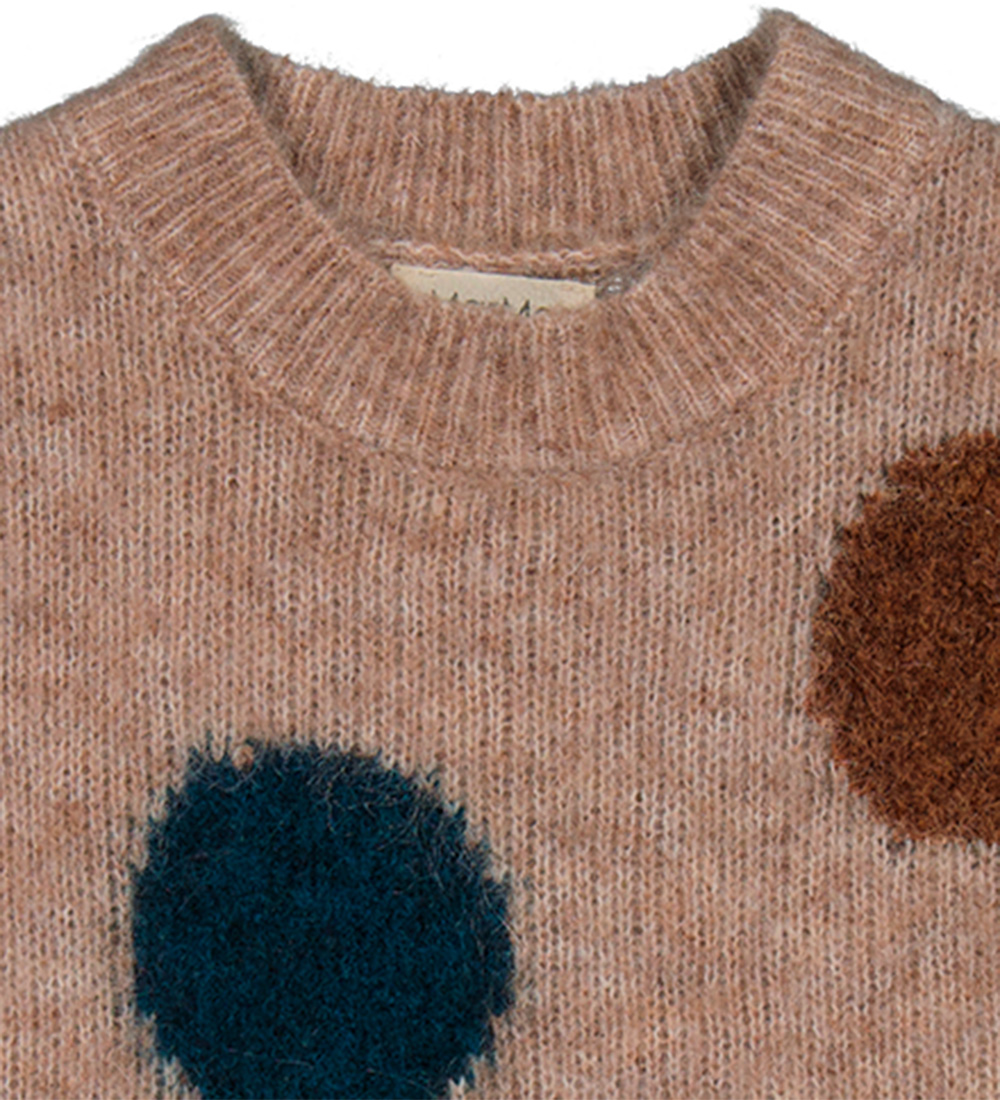 MarMar Waistcoat - Knitted - Wool - Tanja - Beige Melange Dot