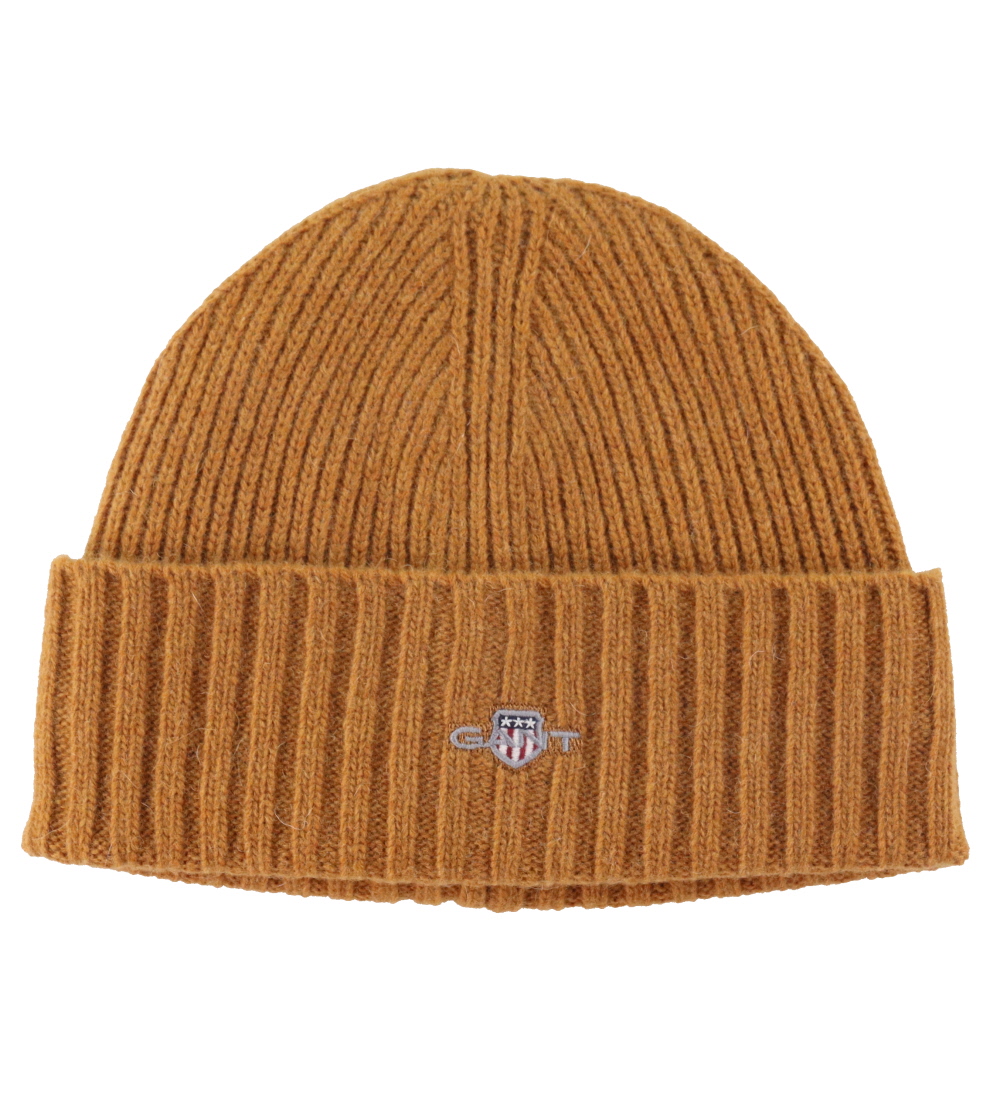 GANT Beanie - Wool/Cotton - Shield - Burnt Sugar