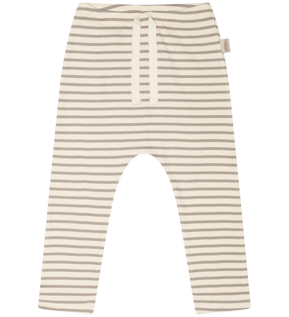 Petit Piao Trousers - Modal - Rib - Soft Sand/Off White