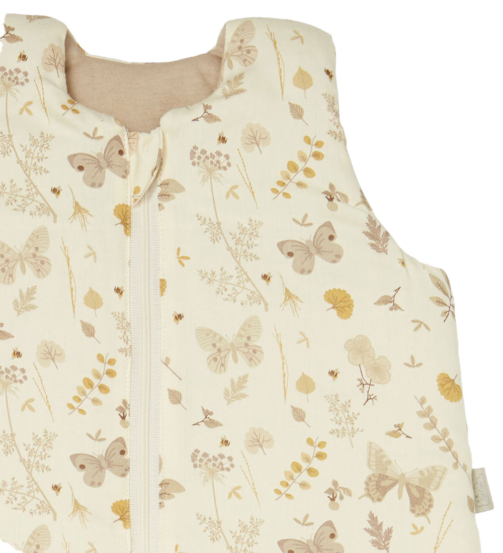 Cam Cam Sleeping Bag - 6-18 Mths. - Beige w. Leaves/Butterflies