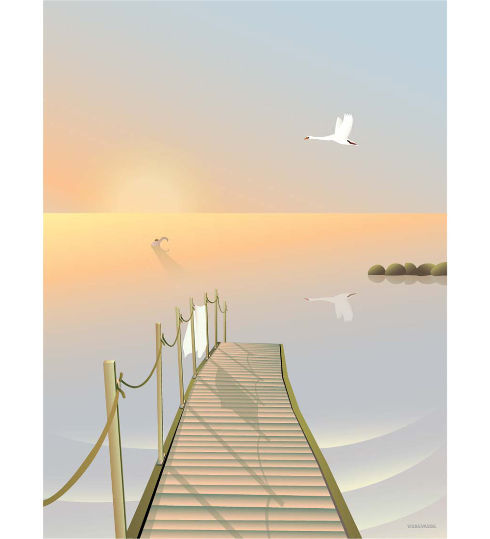 Vissevasse Veggspjald - 50x70 cm - Bathing Bridge